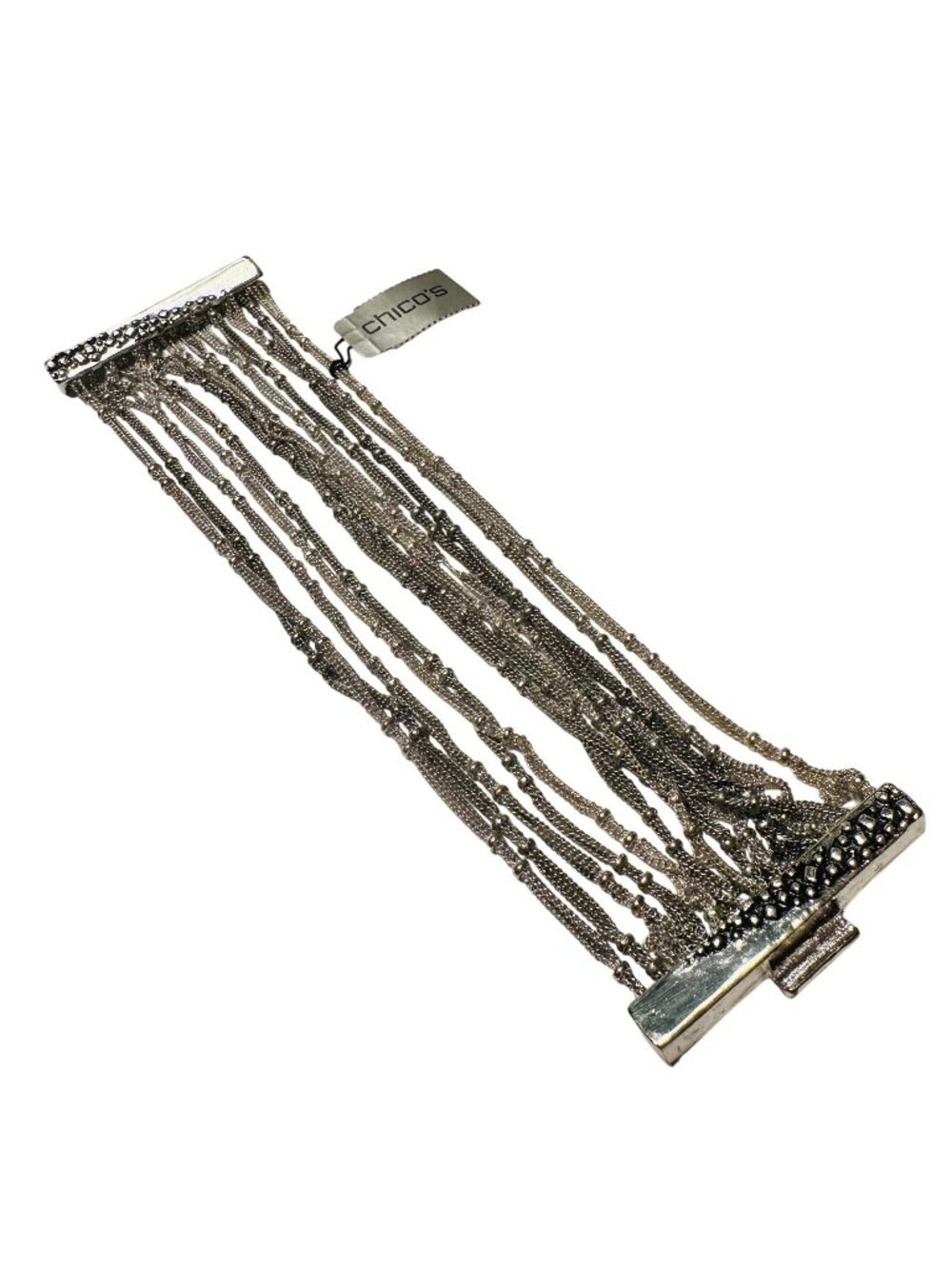 Chicos Multi-Strand Chain Silver-Tone Magnetic Bracelet